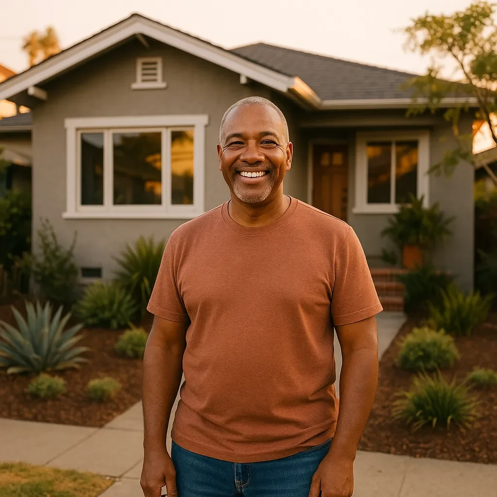 Mark D., standing in front of his Oakland home after a successful as-is house sale.
